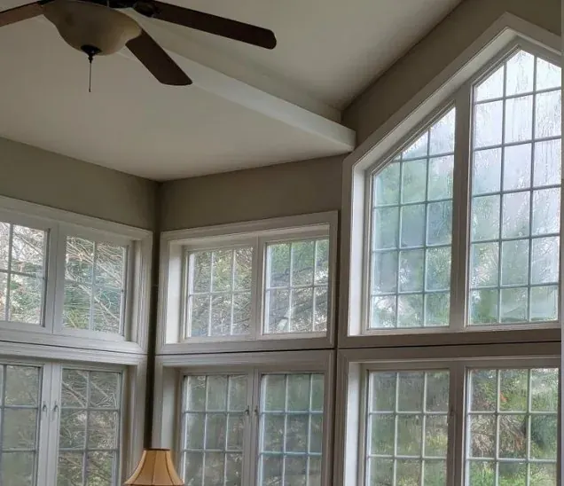 Great-room glass replacement, before replacement.